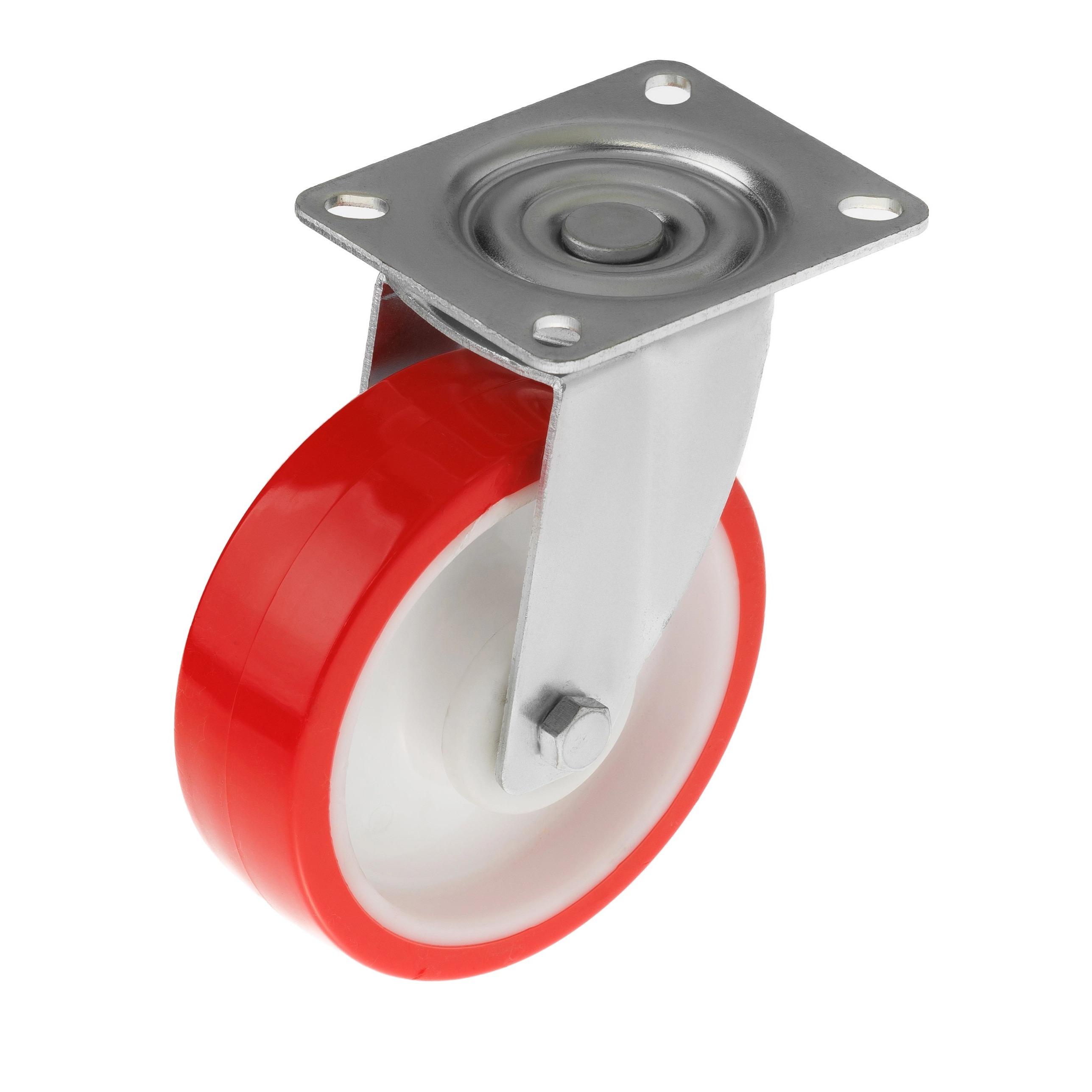 SPp 55 SS - Полиуретановое колесо 125мм* 35мм (нерж.сталь, площ., пов., обод PP,подш скольж.)