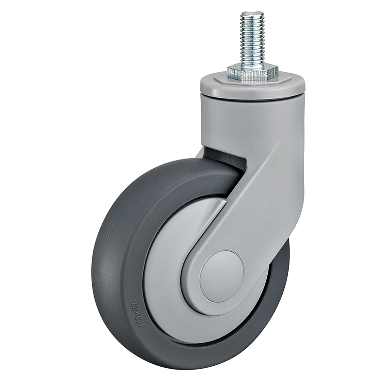 IMtg 42(12) - Аппаратное колесо из термопластичной резины 100 мм (болт М12, шарикоп,  г/п 80 кг)